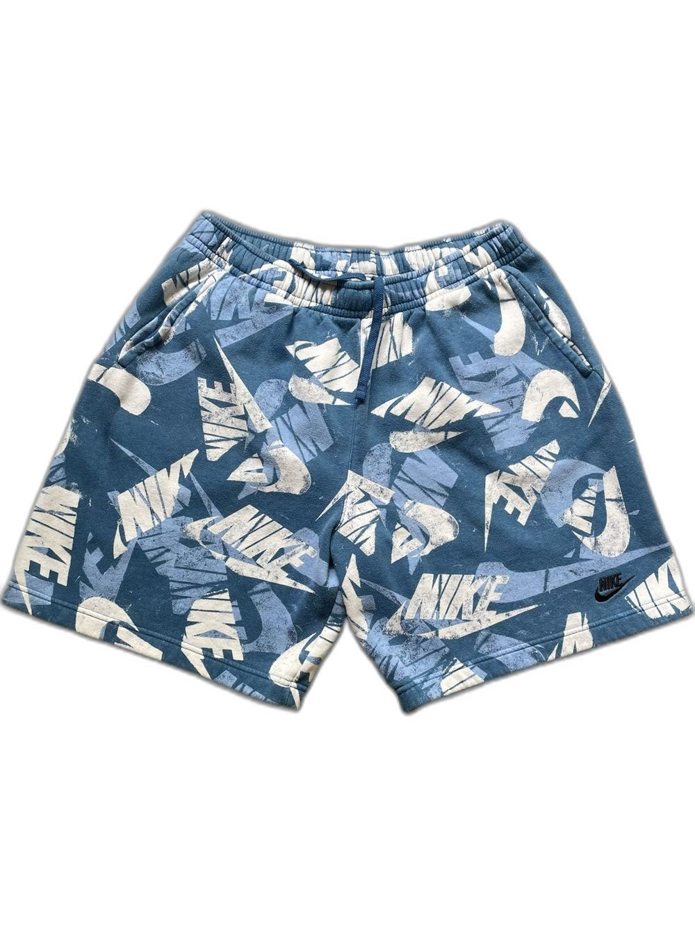 Nike Shorts Mens size XL Essentials All Over Print Blue White Sportswear